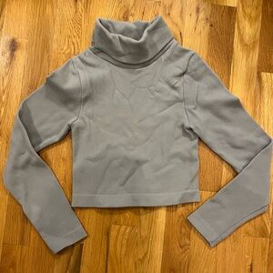 Gray CROPPED Turtleneck Women's Sweater